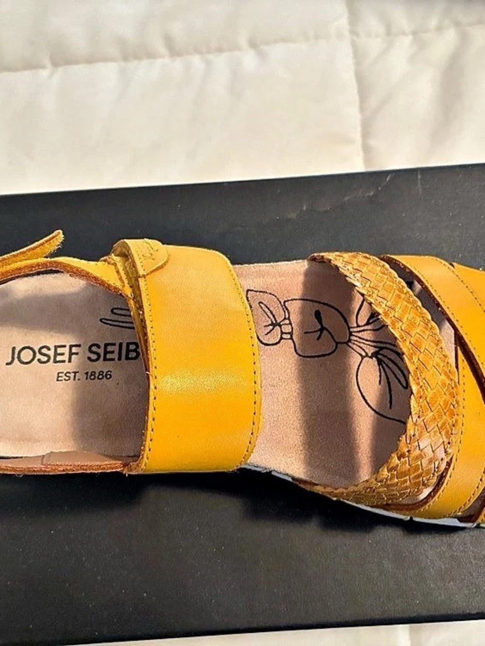 Josef Seibel Lucie 03 Leather Yellow & Brown Sandals EU 38